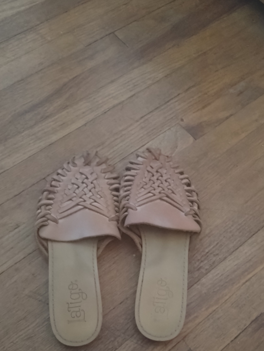 Latigo Blush-Tan Woven Slide Mules